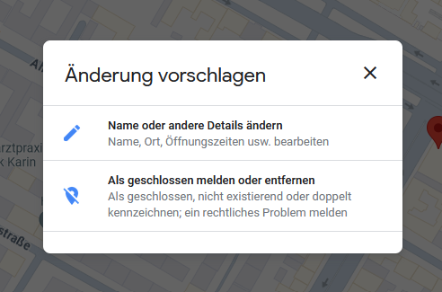 Google Maps Änderungen Öffnungszeiten vorschlagen