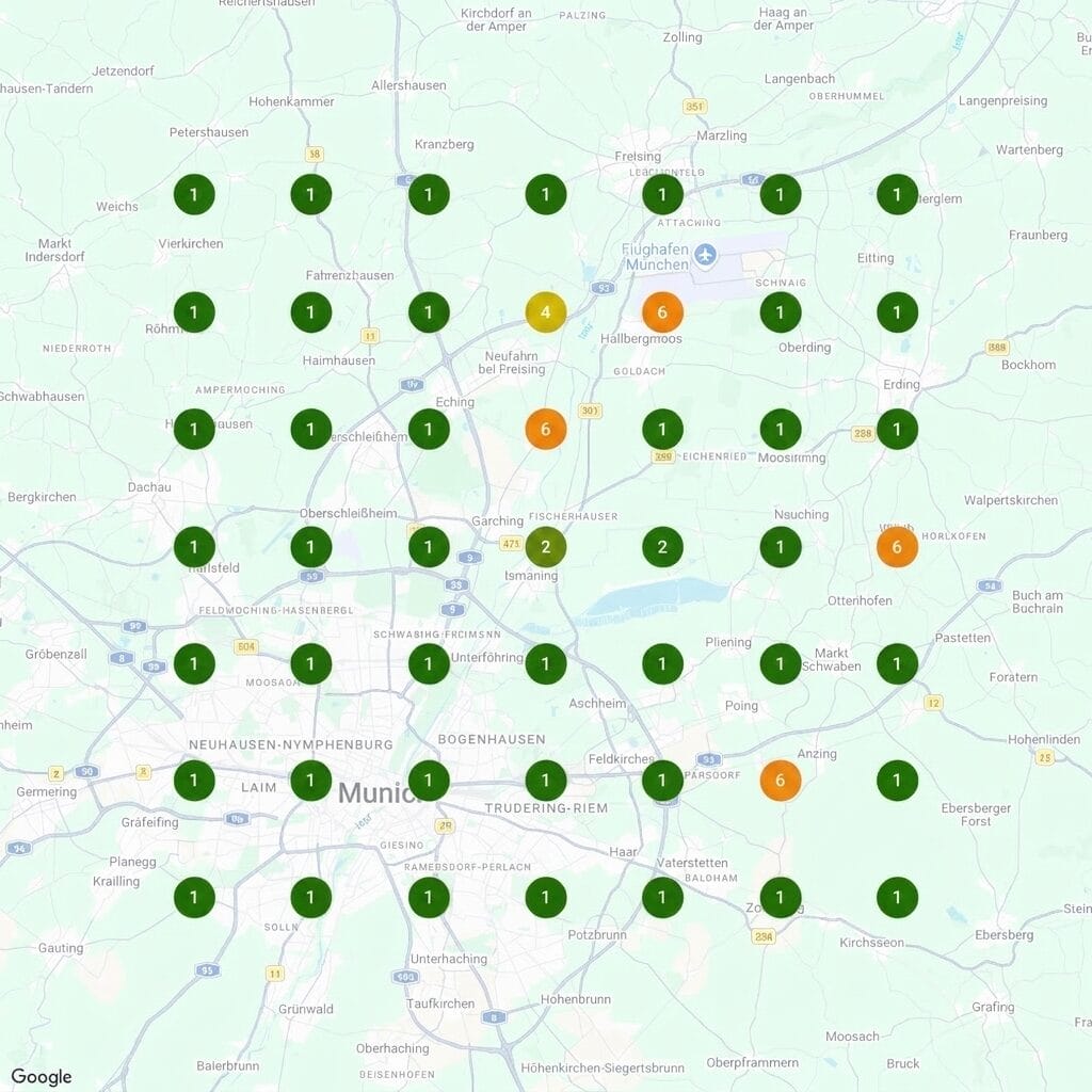 Ranking-Karte nachher: Containerdienst München