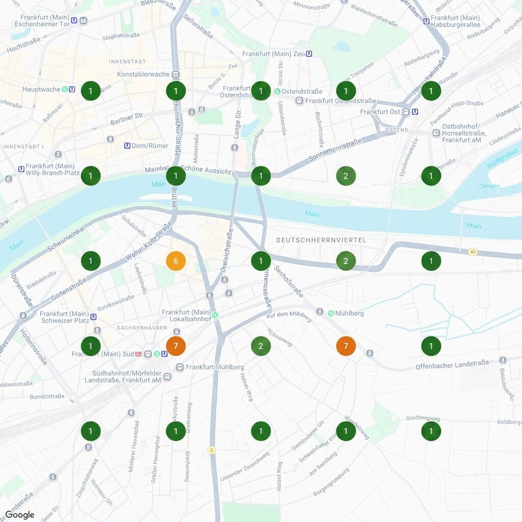Ranking-Karte nachher: Hebamme Frankfurt