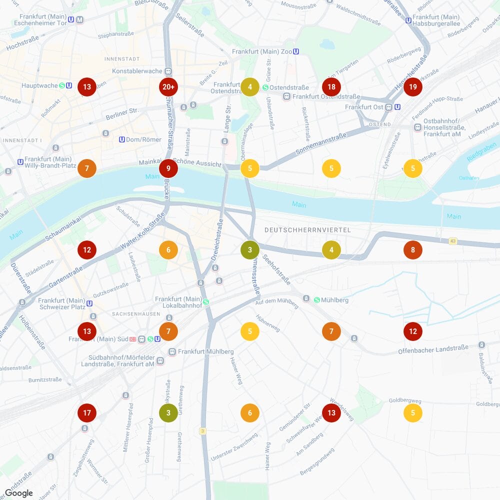 Ranking-Karte vorher: Hebamme Frankfurt